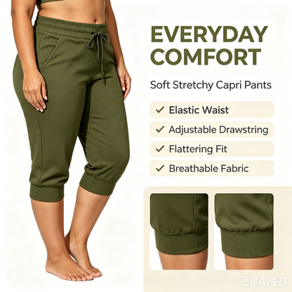 【LAST DAY SALE】Solid Color Minimalist Capri Pants