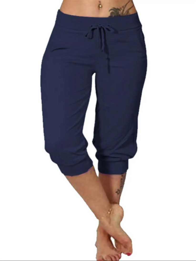 【LAST DAY SALE】Solid Color Minimalist Capri Pants