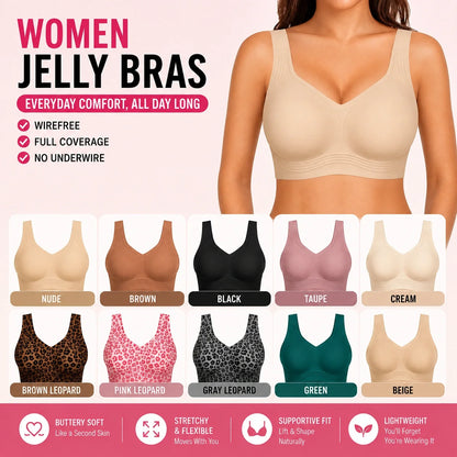 🔥Women Jelly Bras Wirefree Full Coverage No Underwire
